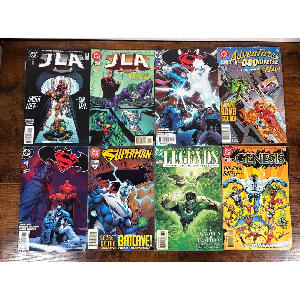 DC Comics JLA Superman Batman Legends Genesis Lot of 8 Rock of Ages Batcave 90s